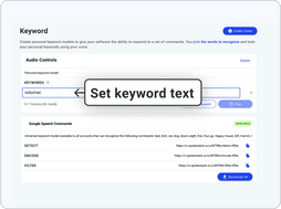 Set keyword text